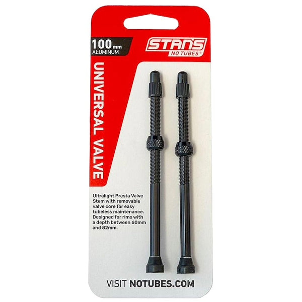 Stans NoTubes Alloy Valve Stems - 100mm Pair Black