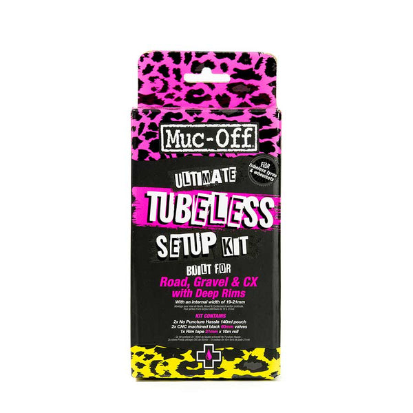 Muc-Off Ultimate Tubeless Kit - Road/Gravel/CX 21mm Tape  60mm Valves