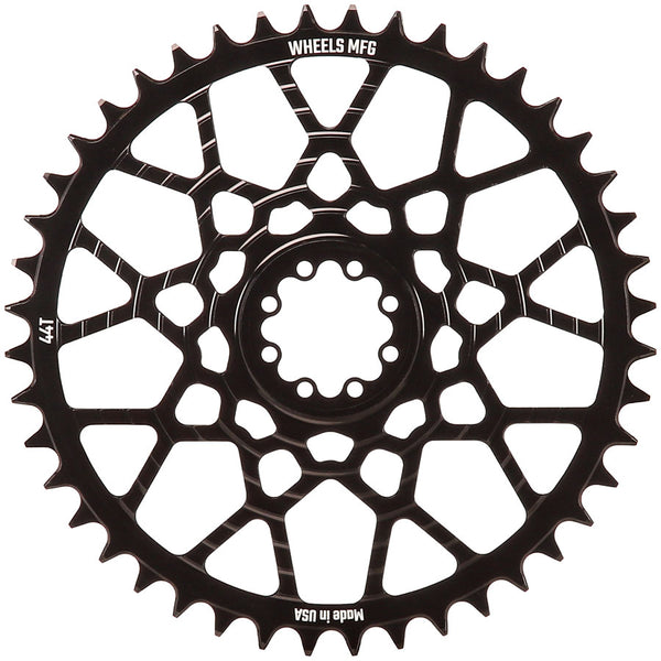 Wheels Manufacturing Gravel Direct Mount Chainring - 44t SRAM 8-Bolt Direct Mount 6.5mm Inboard Offset T-Type Chain Compatible BLK