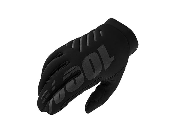 100% Brisker Gloves - Black Full Finger Women's Medium