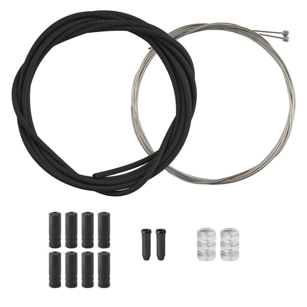 Clarks Stainless Steel Sport Gear Kit Front and rear 2500mm/2275mm 4mm/1.1mm SS Black MTB/Road