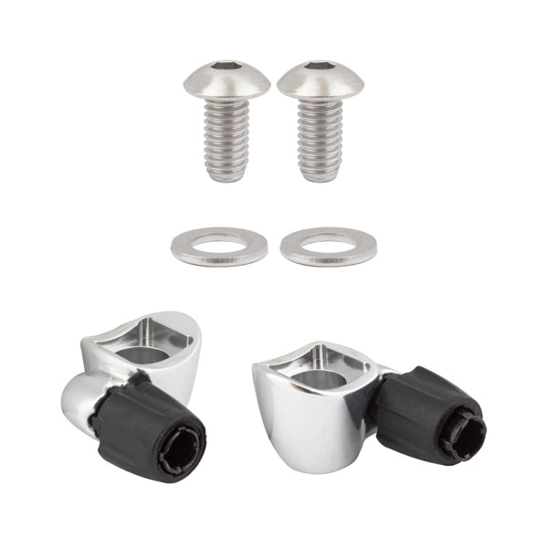Sunrace SP131 Cable Stop w/Adjuster Std Curved Base Silver