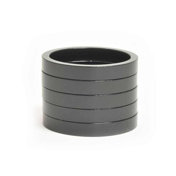 Wheels Manufacturing Aluminum Headset Spacer - 1-1/8" 5mm Black 5-pack