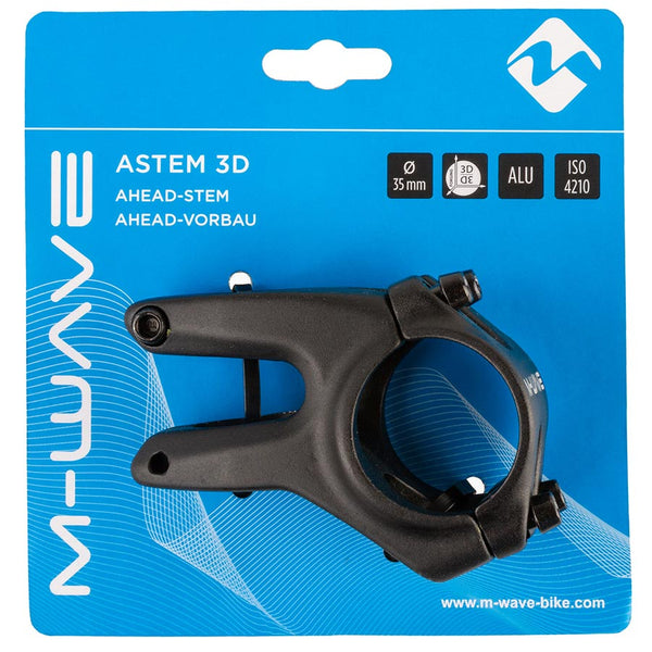 M-Wave Astem Stem Diameter: 35mm Length: 50mm Steerer: 1-1/8'' ±12° Black