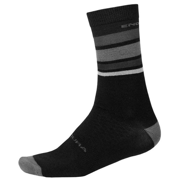 Endura BaaBaa Merino Stripe Sock Matte Black L/XL