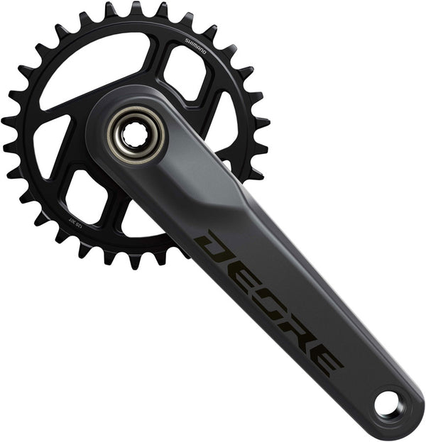 Shimano Deore FC-M6200 Crankset - 165mm 12-Speed 30t 55mm Chainline Dark Gray/BLK