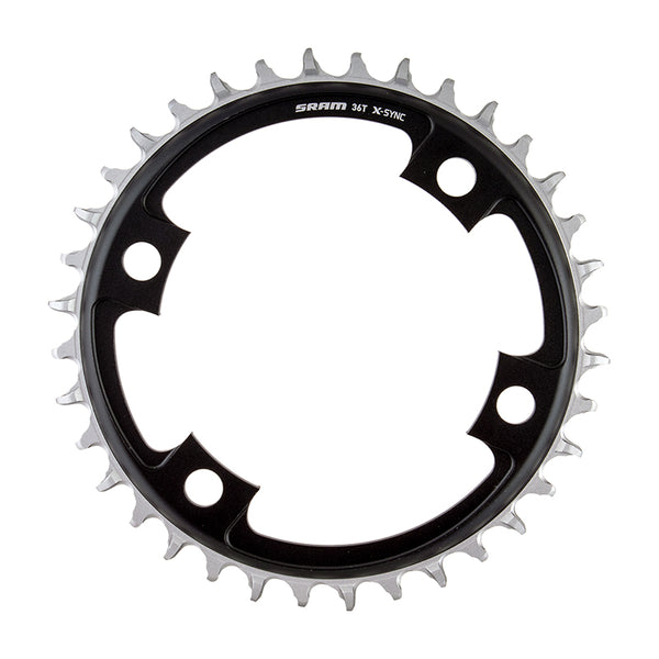 SRAM 36 Tooth 107mm BCD x 4-Bolt 1x12-Speed X-Sync Chainring Blast Black