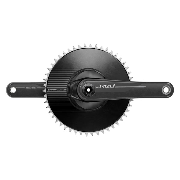 SRAM Red DUB 1x Aero E1 Crankset Speed: 12 Spindle: 28.99mm BCD: Direct Mount SRAM 8 Bolt 50 DUB 175mm Black Road