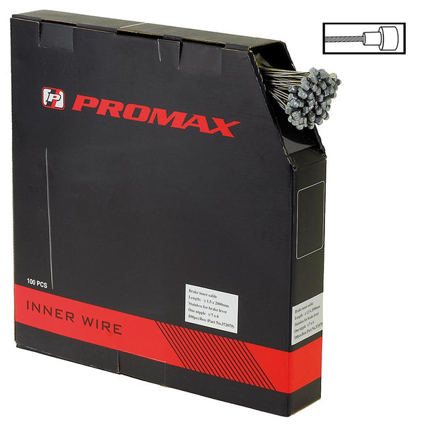 Promax 2000PG Brake Cable 1.5mm 2000mm Stainless Steel Road Box of 100