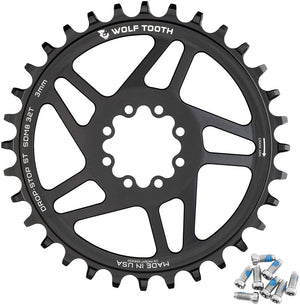 Wolf Tooth Direct Mount Chainring - 32t SRAM 8-Bolt Direct Mount 3mm Offset Drop-Stop ST Requires 12-Speed HG+ Chain BLK