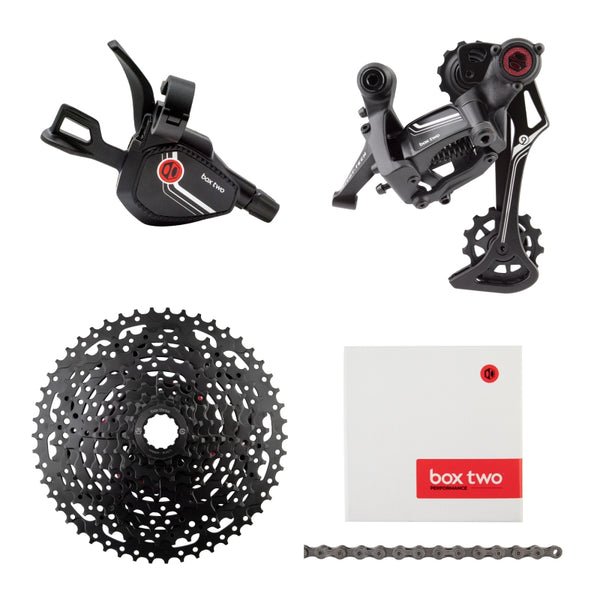 BOX Two Prime 9 X-Wide Multi Shift Groupset - Includes X-Wide Rear Derailleur 11-50t Cassette Multi Shift Shifter Prime 9 Chain