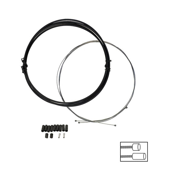 Promax Shifter Cable and Housing Set 1.1mm Stainless Steel Cable 4mm housing Black Campagnolo Shimano/SRAM Set