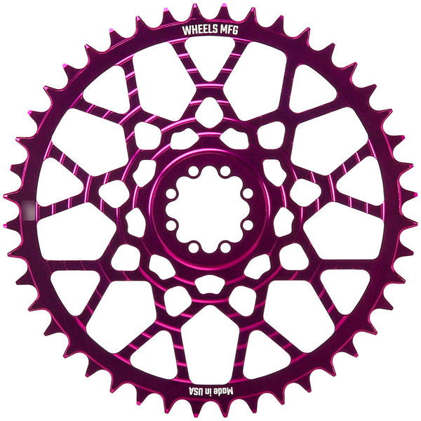 Wheels Manufacturing Gravel Direct Mount Chainring - 46t SRAM 8-Bolt Direct Mount 6.5mm Inboard Offset T-Type Chain Compatible Purple