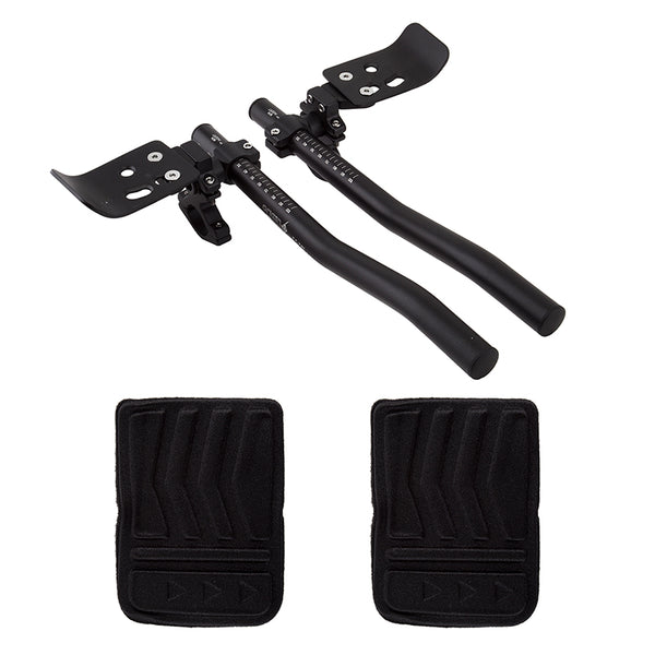 Origin8 Full Tri Clip-On Bars 25.4mm - 31.8mm 280mm x Ø22.2mm 44mm Black Aero Bars AL6061