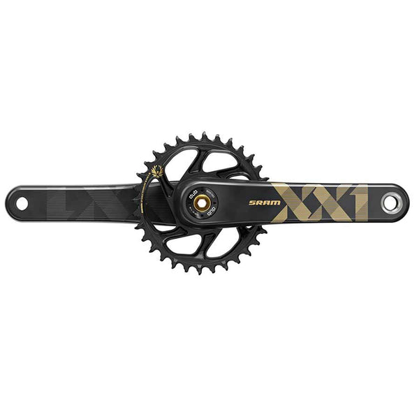 SRAM XX1 Eagle Carbon Boost Crankset - 170mm 12-Speed 34t Direct Mount DUB Spindle Interface BLK/Gold