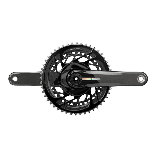 SRAM Force D2 2x Crankset Speed: 12 Spindle: 28.99mm BCD: Direct Mount 48/35 DUB 177.5mm Black Road Disc
