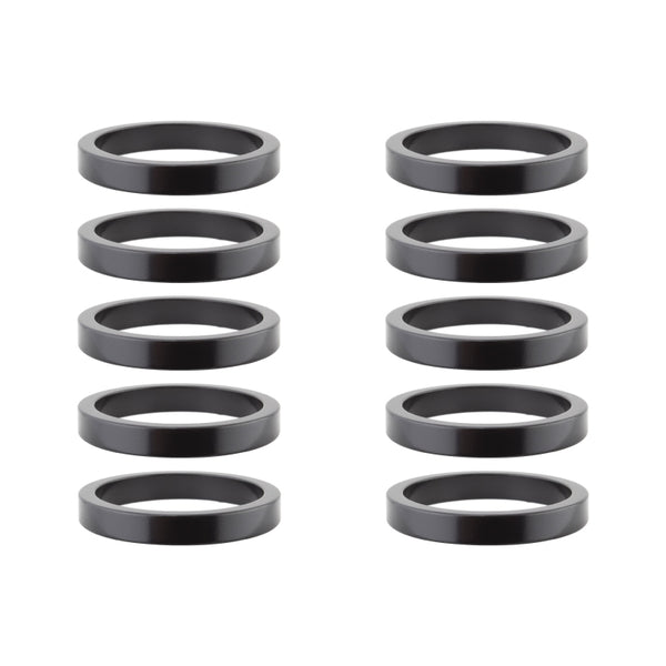 Origin8 Alloy Headset Spacers SHIS Spacer 1-1/8` x 5mm Black 10 to a bag Alloy