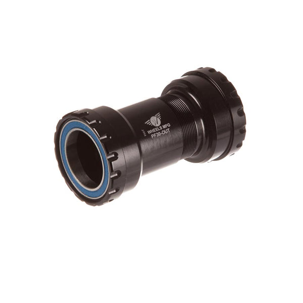 Wheels Manufacturing PF30 Outboard Bottom Bracket - For 30mm Spindle ABEC-3 Bearings PressFit Thread Together BLK