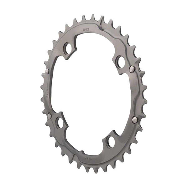 Truvativ 36T 9 sp BCD 104mm 4-Bolt Outer Chainring For MTB double Aluminum Grey 11.6215.132.000