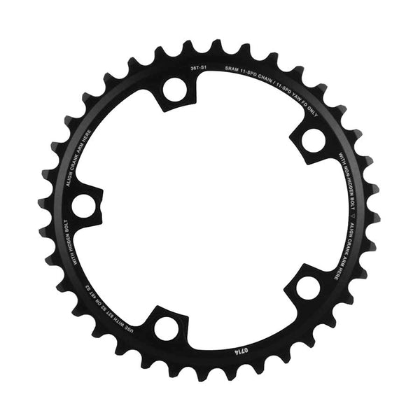 SRAM 11-Speed 36T 110mm BCD YAW Chainring Black Use with 46 or 52T
