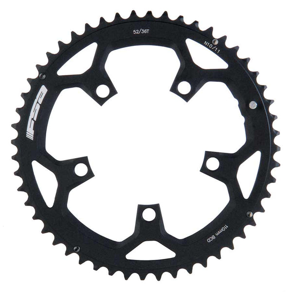 Full Speed Ahead Pro Road Chainring - 52t 110 BCD Aluminum N11 Black