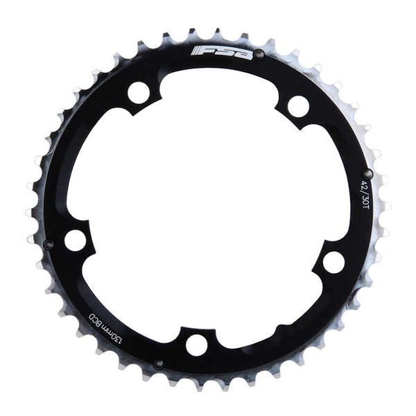 Full Speed Ahead Pro Road Triple Chainring - 42t 130 BCD Aluminum N-10 Black