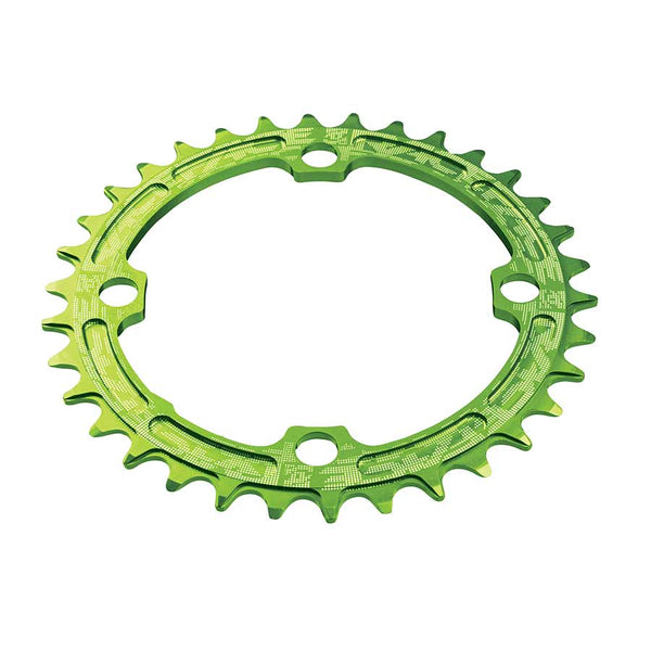 RaceFace Narrow Wide Chainring: 104mm BCD 30t Green