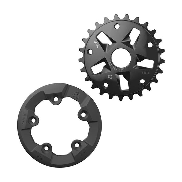 Eclat Felix Guard Teeth: 25 6061-T6 Aluminum Black