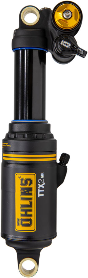 Ohlins TTX2 Air m.2 Rear Shock - Metric 210mm x 55mm Twin-Tube Damping Technology Adjustable Volume Air Spring Standard BLK