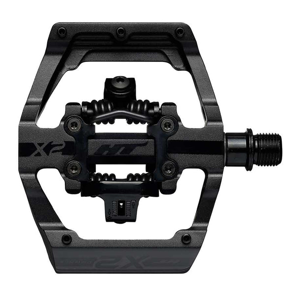 HT Components X2 Pedals - Dual Sided Clipless Platform Aluminum 9/16" Stealth BLK