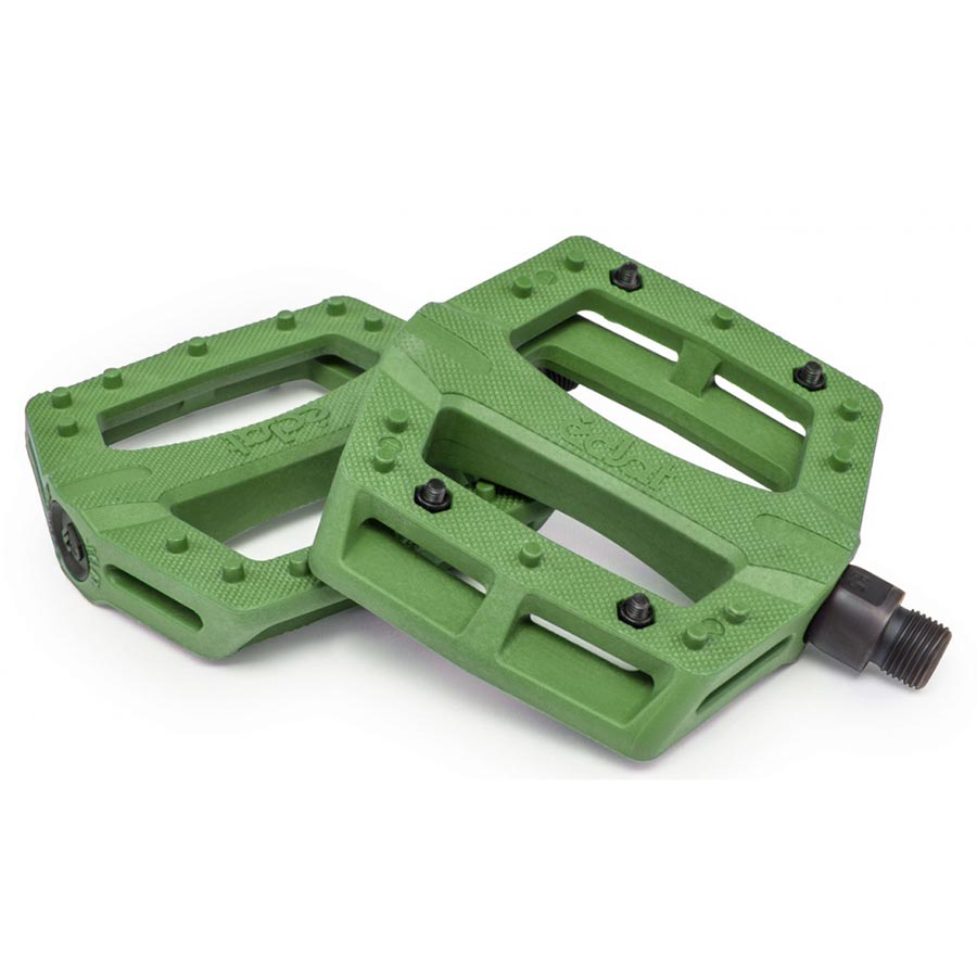 eclat pedals Eclat Contra Platform Pedals Body: Nylon Spindle: Cr-Mo 9/16'' Army Gr – Lenny's Bike Shop