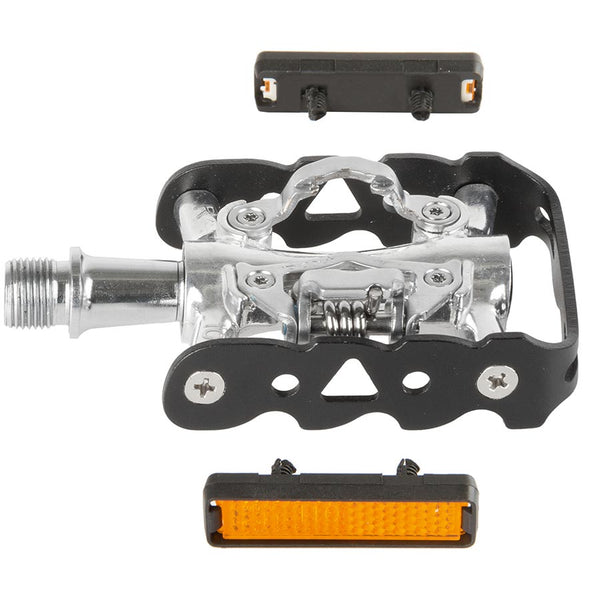 M-Wave Peasy Dual Sided Pedals Body: Aluminum Spindle: Cr-Mo 9/16'' Black