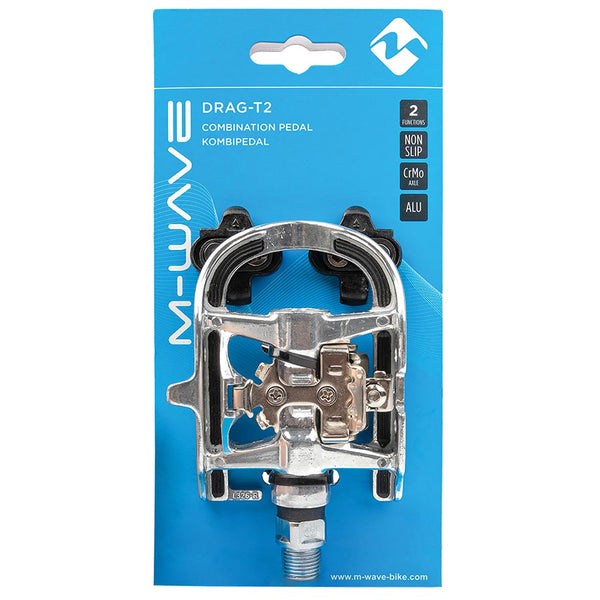 M-Wave Drag-T2 Dual Sided Pedals Body: Aluminum Spindle: Cr-Mo 9/16'' Silver