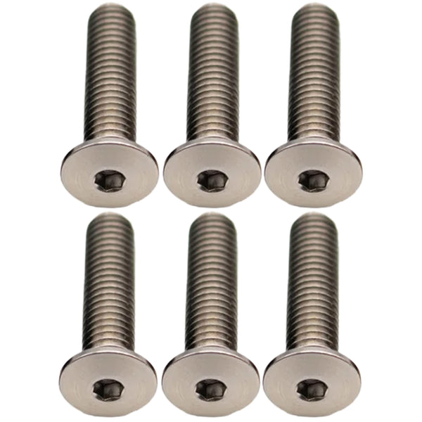 Better Bolts Titanium Water Bottle Cage Bolts20mm Silver 6/Count