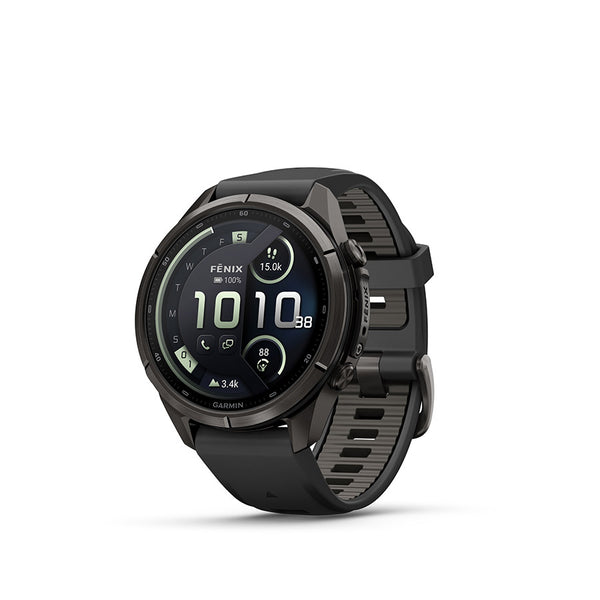 Garmin fenix 9 Pro inReach 43mm Watch Watch Color: Black Wristband: Black/ Pebble Grey - Silicone