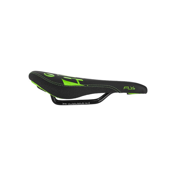 SDG Fly Jr Saddle Steel Rails - Blk/Green