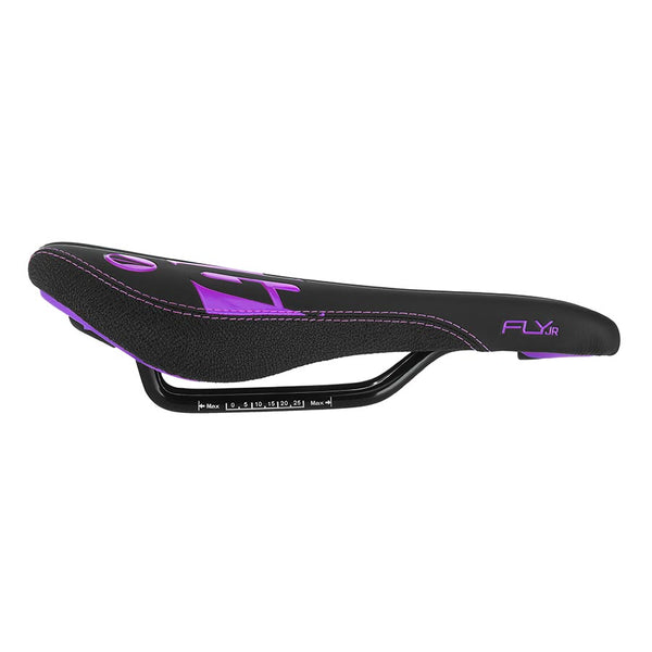 SDG Fly Jr Saddle Steel Rails - Blk/Purple