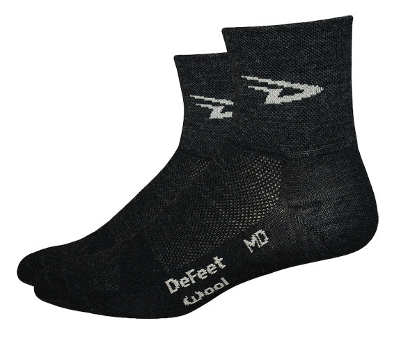 DeFeet Wooleator 3" D-Logo Socks 9.5-11.5 Black
