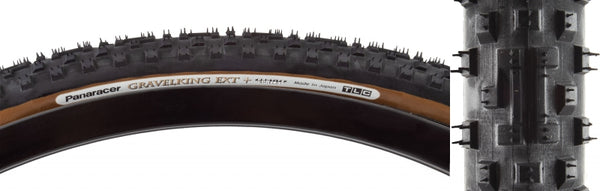 Panaracer GravelKing EXT Plus Tire - 700 x 33 Tubeless Folding BLK/Brown ProTite Protection