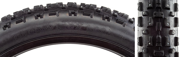 CST Toboggan Tire - 26 x 4 Clincher Wire Black Studded