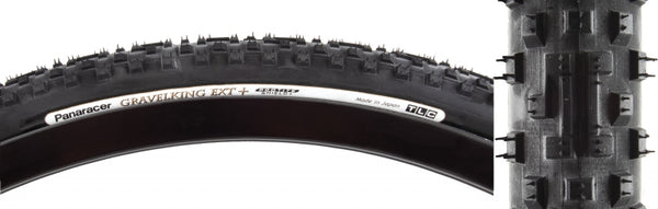 Panaracer GravelKing EXT Plus Tire - 700 x 35 Tubeless Folding BLK/BLK ProTite Protection