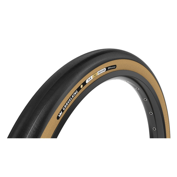 Panaracer GravelKing Slick R Tire - 700 x 40 Tubeless Folding Black/Amber