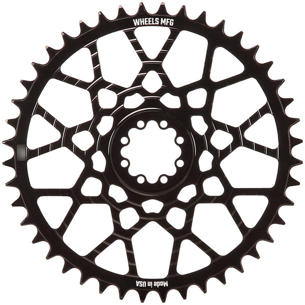 Wheels Manufacturing Gravel Direct Mount Chainring - 46t SRAM 8-Bolt Direct Mount 6.5mm Inboard Offset T-Type Chain Compatible BLK