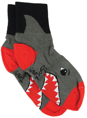 Sockguy Shark Socks 5-9 Gray 