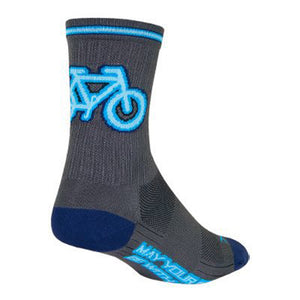Sockguy Neon SGX6 Socks 5-9 Gray 