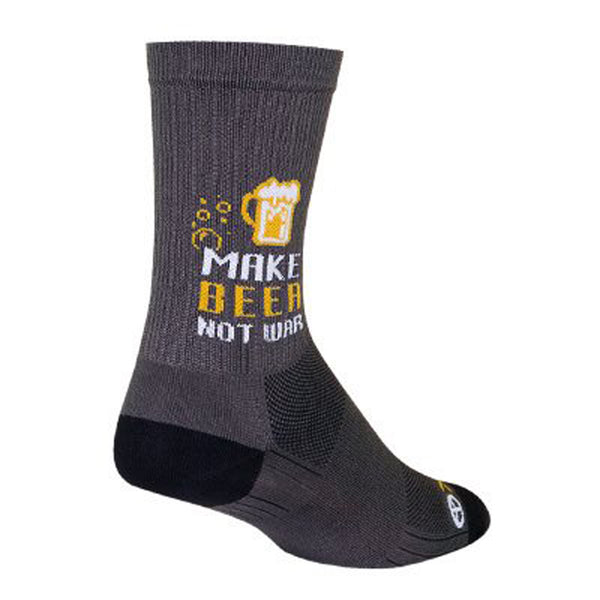 Sockguy Make Beer Not War SGX6 Socks 9-13 Gray 