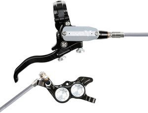 Hope EVO GR4 Disc Brake Lever Set - Right Hand Post Mount 4-Piston Braided Hydraulic Hose BLK/Silver