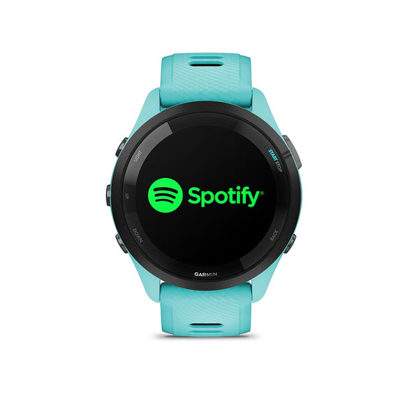 Garmin Forerunner 265 Music Watch Watch Color: Aqua Wristband: Aqua/Black - Silicone