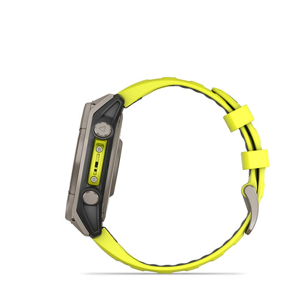 Garmin fenix 8 Solar Sapphire 47mm Watch Watch Color: Titanium Wristband: Amp Yellow/ Graphite - Silicone