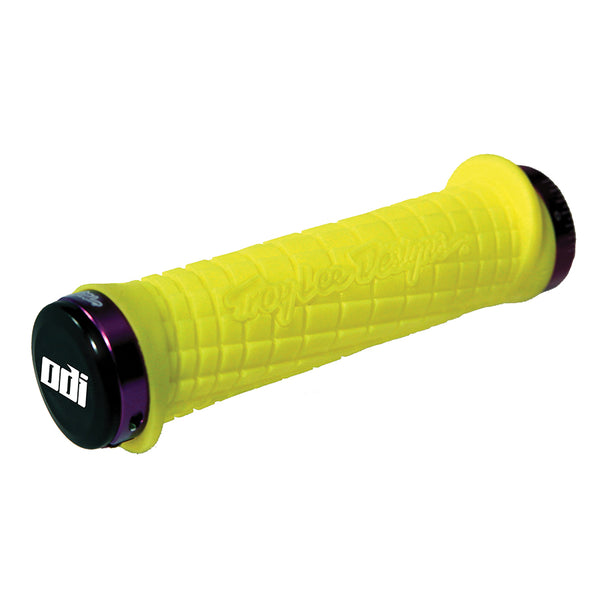 ODI Troy Lee Grips - Yellow/Gray Lock-On